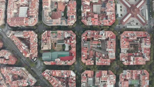 Plan Drone Haut Vers Bas Sur Barcelone Paral Lel — Video