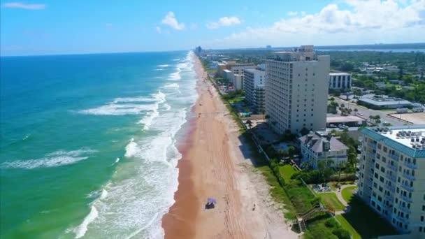 Drone Vlucht Naar Daytona Beach Kustlijn — Stockvideo