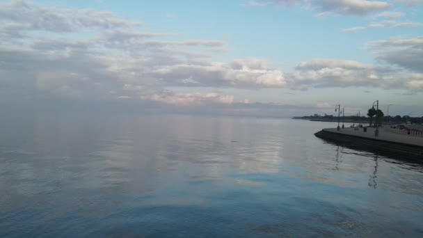 Panorama Lake Pontchartrain Cloudy Blue Sky New Orleans Usa Anténa — Stock video