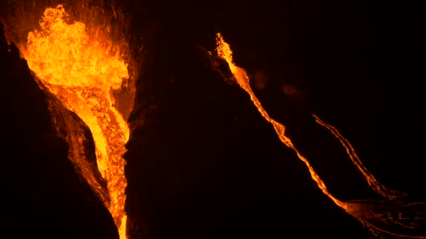 Meerdere Lava Fonteinen Exploderen Het Grote Eiland Hawaï — Stockvideo