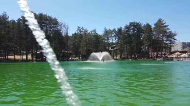Zlatibor Dağı Sırbistan Merkezdeki Göl Çeşmeler Resort Alanı Geniş Görünümü — Stok video