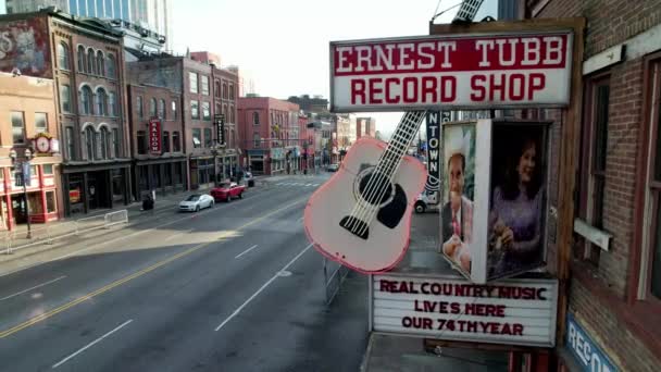 Country Muziek Honky Tonk Gebied Langs Lagere Broadway Nashville Tennessee — Stockvideo