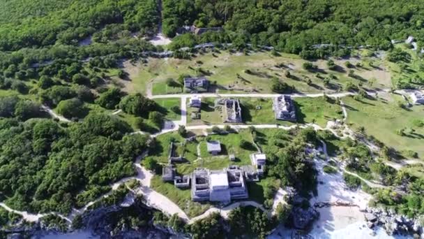 Archeologische Zone Van Tulum Maya Zone Van Tulum Caribische Zee — Stockvideo