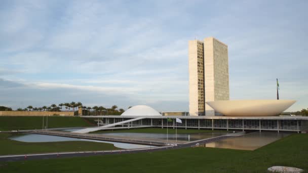 Nationalkongress Där Deputeradekammaren Och Brasiliens Federala Senat Belägna — Stockvideo