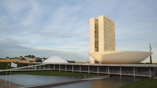 Nationaal Congres Waar Kamer Van Afgevaardigden Federale Senaat Van Brazilië — Stockvideo