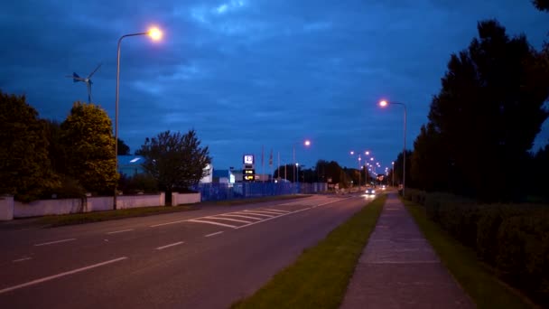 Beautiful Blue Sky Car Traffic Road Dusk Dundalk Ireland — Stock Video