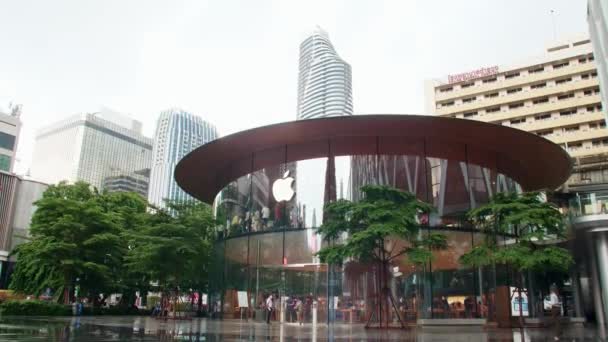 Bangkok Taki Central World Deki Apple Store Nsanlar Tayland Daki — Stok video