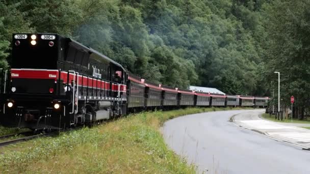 White Pass Yukon Route Des Locomotives Des Wagons Quittent Gare — Video