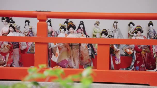 Traditionella Japanska Dockor För Hina Matsuri Awashima Jinja Kada Japan — Stockvideo