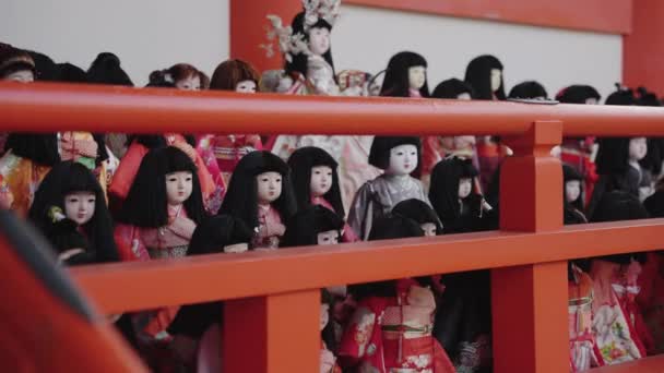 Honderden Japanse Poppen Awashima Shrine Kada Port Wakayama — Stockvideo