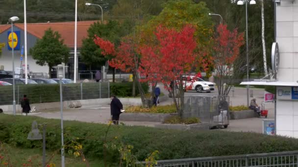 Goteborg Svezia Novembre 2021 Bellissimo Marciapiede Con Persone Che Camminano — Video Stock