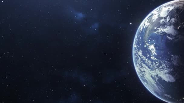 Pov Superfície Terra Estrelas Brilhantes Espaço — Vídeo de Stock