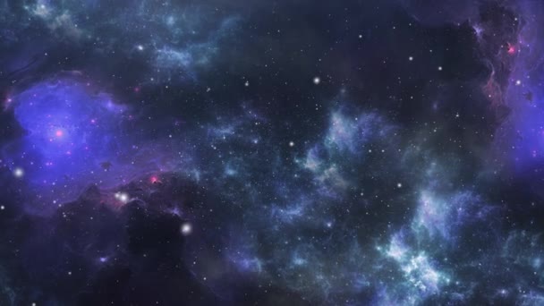 宇宙に浮かぶ星雲雲の集まりです — ストック動画