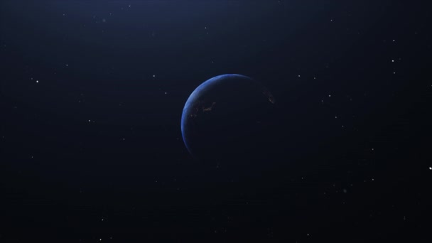 在太空中旋转和漂浮的地球 — 图库视频影像