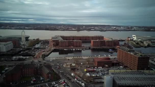 Arial Liverpool Limanı Liverpool Müzesi Vurdu — Stok video