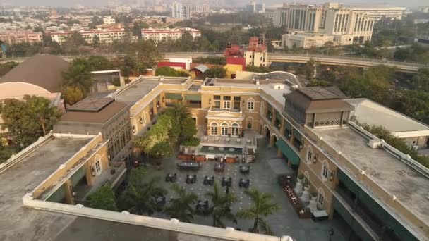Uitzicht Vanuit Lucht Prachtige Oude Gebouwen Kolkata Heritage Hotel Swabhumi — Stockvideo