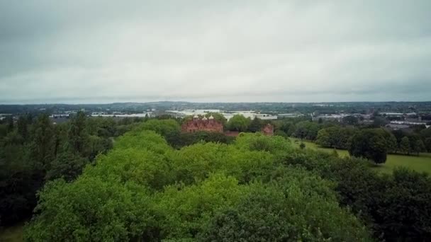 Arial Tiro Voando Sobre Aston Hall Para Revelar Aston Park — Vídeo de Stock