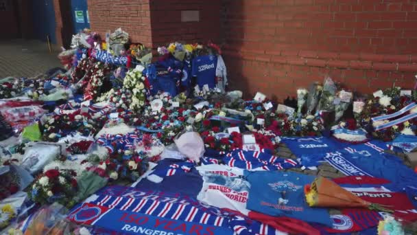 Große Auswahl Fan Tributen Für Rangers Und Schottland Legende Walter — Stockvideo