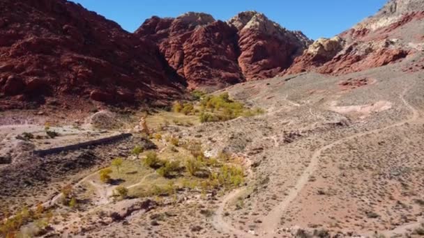 Беспилотник Vegas Nevada Red Rocks — стоковое видео