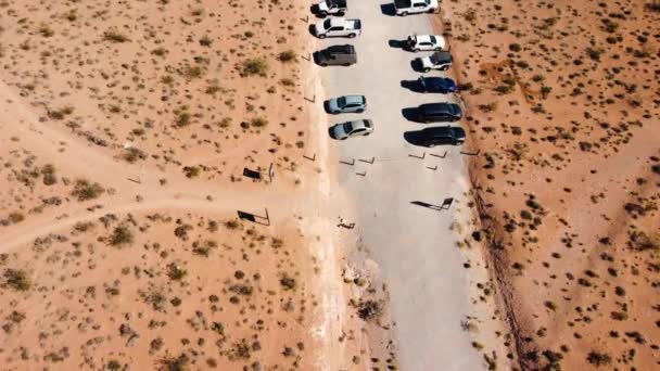 Drone Nevada Desert Parking Lot — 图库视频影像