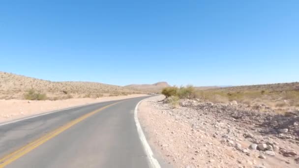 Viaggiare Lungo Una Strada Nel Deserto — Video Stock