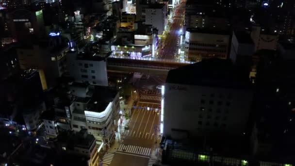 Osaka Shinsaibashi Downtown High Aerial Tilt Reveal Japan — стокове відео