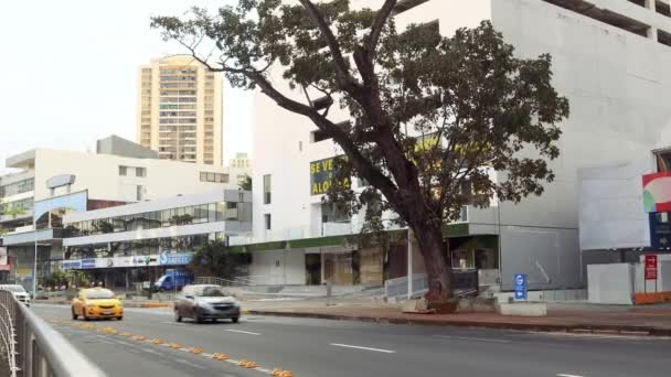 Tournage Cinématographique Voitures Taxis Conduisant Panama City Amérique Centrale — Video