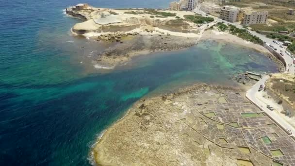 Aerial Costal Noord Maltese Eiland Gozo — Stockvideo