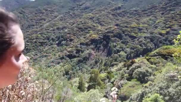 Turista Osserva Splendido Paesaggio Della Riserva Della Biosfera Niligiri Fuori — Video Stock