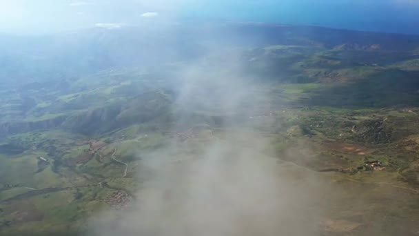 Vista Aérea Alrededor Una Nube Muy Por Encima Naturaleza Madonie — Vídeos de Stock