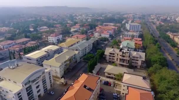 Vista Aérea Con Vistas Casas Edificios Zona Residencial Negocios Garki — Vídeos de Stock