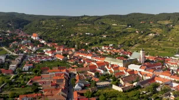 Wide Rotating Drone Shot Svt Jur Saint George Historical Town — Stock Video