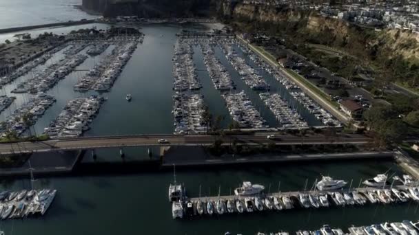 Dana Point Califórnia Eua Vista Aérea Porto Ponte Overpassing Água — Vídeo de Stock