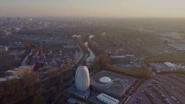 Detta Fokuserar Den Rymdcentrum Leicester Samtidigt Som Enastående Utsikt Över — Stockvideo