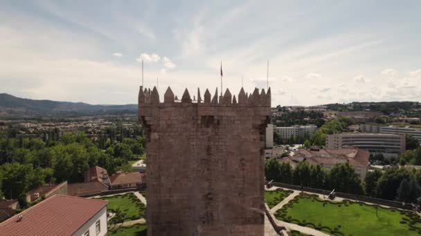 Foto Van Het Torenkasteel Santa Maria Maior Chaves Portugal — Stockvideo
