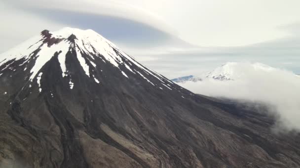 Outstadning Antenne Van Vulkanisch Landschap Tongariro National Park Nieuw Zeeland — Stockvideo