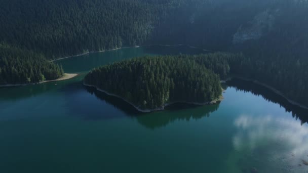 Crno Jezero Black Lake Durmitor Mountain National Park Montenegro Flygfoto — Stockvideo