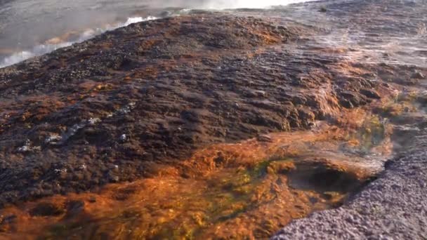 Hydrotermiskt Vatten Geyser Utflöde Yellowstone National Park Närbild Full Frame — Stockvideo