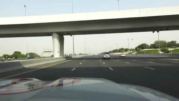 Pov Driving Dubai D72 Highway Road — 图库视频影像