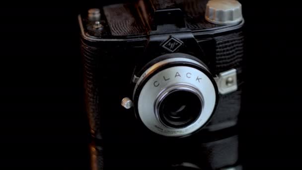 Agfa Clack Vintage Photo Film Camera 70S Zblízka — Stock video