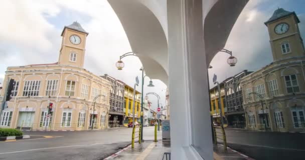 Timelapse Phuket Edificio Antiguo Phuket Casco Antiguo Interés Histórico Ciudad — Vídeos de Stock