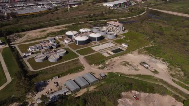 Ariel View One Largest Water Puriplant Buenos Aires Argentina Tina — 图库视频影像