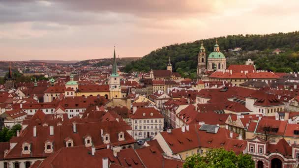 Pôr Sol Dia Para Noite Partir Praga República Checa Com — Vídeo de Stock
