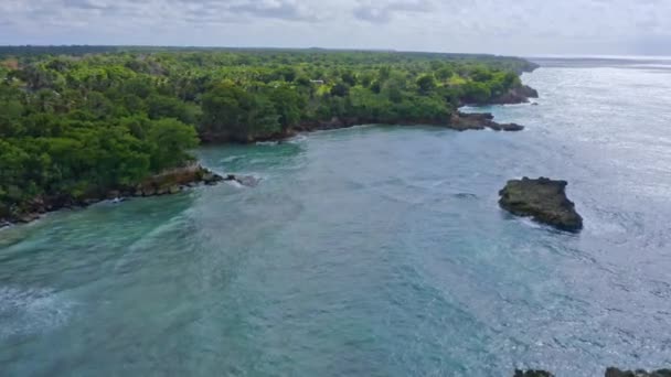 Volo Aereo Con Drone Cinematografico Sul Mar Dei Caraibi Sulla — Video Stock