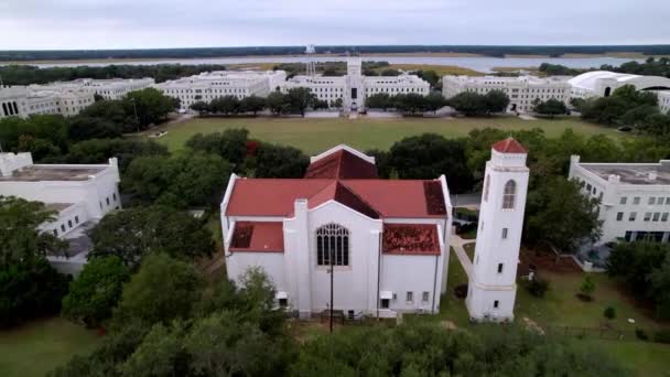 Impulso Aéreo Para Colégio Militar Cidadela Charleston Carolina Sul — Vídeo de Stock