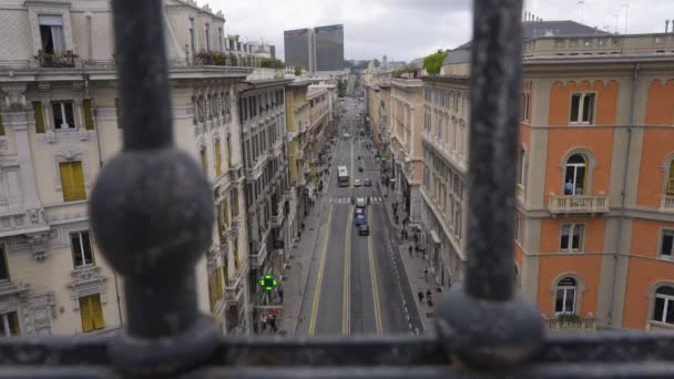 Vista Una Pintoresca Calle Con Arquitectura Renacentista Barroca Génova — Vídeos de Stock