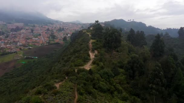Sentiero Sul Parco Naturale Bogotà Vista San Cristobal — Video Stock