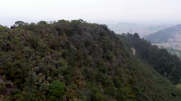 Folk Som Går Med Hund Natural Park Bogota Colombia Utsikt – stockvideo