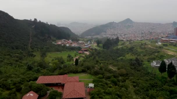 Natuurpark Entrenubes Bogota Colombië Uitzicht Vanaf San Cristobal — Stockvideo