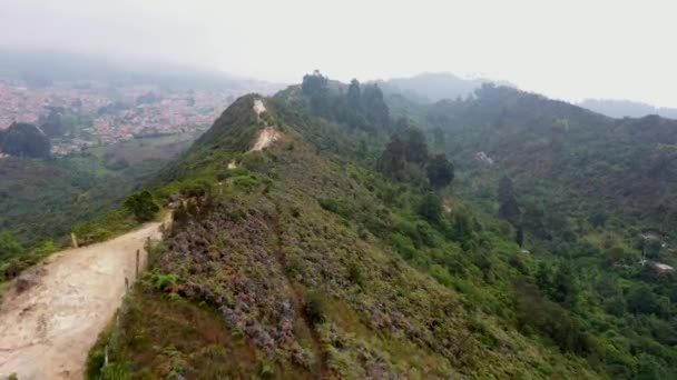 Pfad Naturpark Bogota Kolumbien Blick Von San Cristobal — Stockvideo